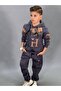 Harf Printed Hooded Men's Tracksuit Set