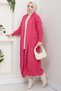 Shawl Collar Casual Knitwear Cardigan Fuchsia Hm2248