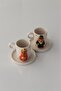Handmade 2 Person 4 Piece Gold Gilded Bear Teddy Coffee Cup Set 110 Ml.