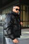 Men's Winter Puffed Leather Coat - 2