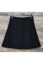 Above-the-knee black Brioche Knit women's flared skirt, high-waisted, elastic waist, everyday loose comfortable model - 3
