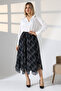 Plaid Pattern Asymmetrical Chiffon Skirt–Lightweight Fabric and Trendy Design - 4
