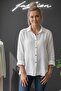 White Shirt Collar Long Sleeve Buttoned Casual Muslin Woven Shirt 75 65 - 2