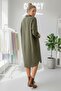 Khaki Shirt Collar Buttoned Long Sleeve Buttoned Casual Muslin Woven Shirt Dress 105 75 - 4
