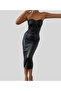 فستان سهرة جلد ميدي اوف شولدر - 2