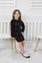 Girl's Cherry Embroidered Black Dress - 6