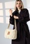 Women's Cream Plush Bag Crossbody Shoulder and Arm Bag - 3