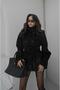Black Arica Mock Neck Short Cashmere Coat - 3