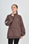 Girl's Relax Fit Half Turtleneck Raglan Sleeve Sweatshirt - 5