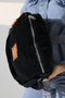 Women's Black Plush Bag Crossbody Shoulder and Arm Bag - 8