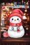 Large Snowman and Winter Figures Christmas Glass Wall Door Sticker Set New Year Ornaments - 2