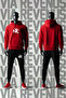 طقم رياضي NYC مطبوع 3iplik مبطن بالصوف بغطاء رأس