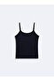 Thin Strap Basic Navy Blue Tank Top - 3