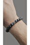 Gray Ceyt Quartz and Hematite Natural Stone Flexible Bracelet - 2