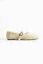 Women's Cream Home Ballet Flats with Straps Suitable for Daily Use - 5