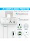 3-Way Extension Socket with 2 USB-A & 1 USB-C Ports, UK Plug - 2