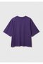 Women's Purple 100% Cotton Front Text Printed Crew Neck T-Shirt - 4