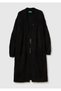 Women's Black Wool Blend Ribbed Detailed Pocketed Long Cardigan - 2