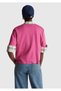 Women's dark pink 100% cotton front print Printed crew neck t-shirt - 3