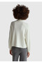 Women's Cream Wool Blend Off Shoulder Turtleneck Sweater - 3