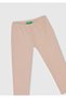 Girl's Dusty Pink Waist Logo Embroidered Regular Fit Leggings - 2