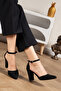 Black Suede Women's Classic Heeled Shoes - 2