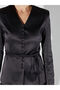 Black V-Neck Women's Jacket - 3