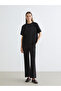 Black Crew Neck Oversize Women's T-Shirt - 2