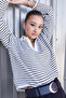 STRIPED POLO COLLAR KNITWEAR SWEATER