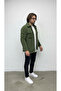 Men'S, Khaki, Buttoned, Pocket Detail, Plush Sherpa, Fur Collar, Textured, Shirt, Jacket - 2