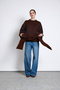 Tricot Sweater with Shawl Detail - 3