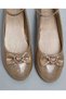 Girl'S Gold Bow Detail Ballerinas - 5