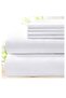 Livenza Home 3Pcs Flat Sheet Set — Flat Sheet 220x240 cm + 2 Pillow Cases, White - 2