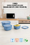 Square 3 Piece Vacuum Sealed Air-Free Storage Container Set Blue (1800/1100/600 ml)