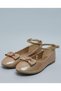 Girl'S Gold Bow Detail Ballerinas - 2