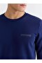 Lcwaikiki Classic Navy Blue Crew Neck Printed Men's Thick Sweatshirt - 3