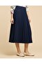 Pleated Midi Skirt With Elastic Waist - 3