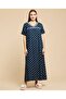 Printed Nightdress With V-Neck And Short Sleeves - 4