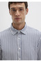 Striped Navy Blue Shirt Slim Fit / Slim Fit 0211692-90911 - 6