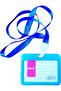 ID Badge Holder with Lanyard, Blue, Horizontal Card Holder, Name Tag Display - 3