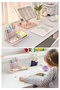 Desktop Metal Pen Holder Set 3-Piece Combo 1 Pack Mesh Perforated Pastel Colored Pen Holder Paper Holder Cube - 3
