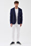Egisto Men's Navy Blue Flexible Stretch Fabric Cotton Blended Slim Fit Spring-Summer Sports Blazer Jacket - 6