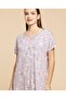 Printed Nightdress With V-Neck And Short Sleeves - 5