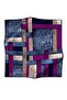 Tivil Silk Scarf 17472 - 0026 - 0033 Plum Navy Blue Dobby Pattern - 2