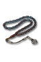 Silver Kazaz Tassel Capsule Cut Blue Crimped Amber Prayer Beads
