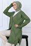 Patterned Long Mercerized Cardigan N3193 Çağla - 3