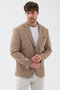 Sarbello Men's Beige Flexible Polyviscose Fabric Fully Lined Slim Fit Mono Collar Sports Blazer Jacket - 2