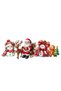Uv Printed Wooden Christmas and Holiday Ornaments Set Fireplace Mantel Decoration - Tabletop Decor with Stand - 6