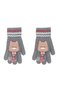 Knitted Girl's Gloves with Fluffy Top - 2