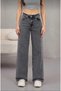 Patrizia Stretch Fabric Casual Women's Smoked Snow Super High Waist Loose Leg Denim Jeans